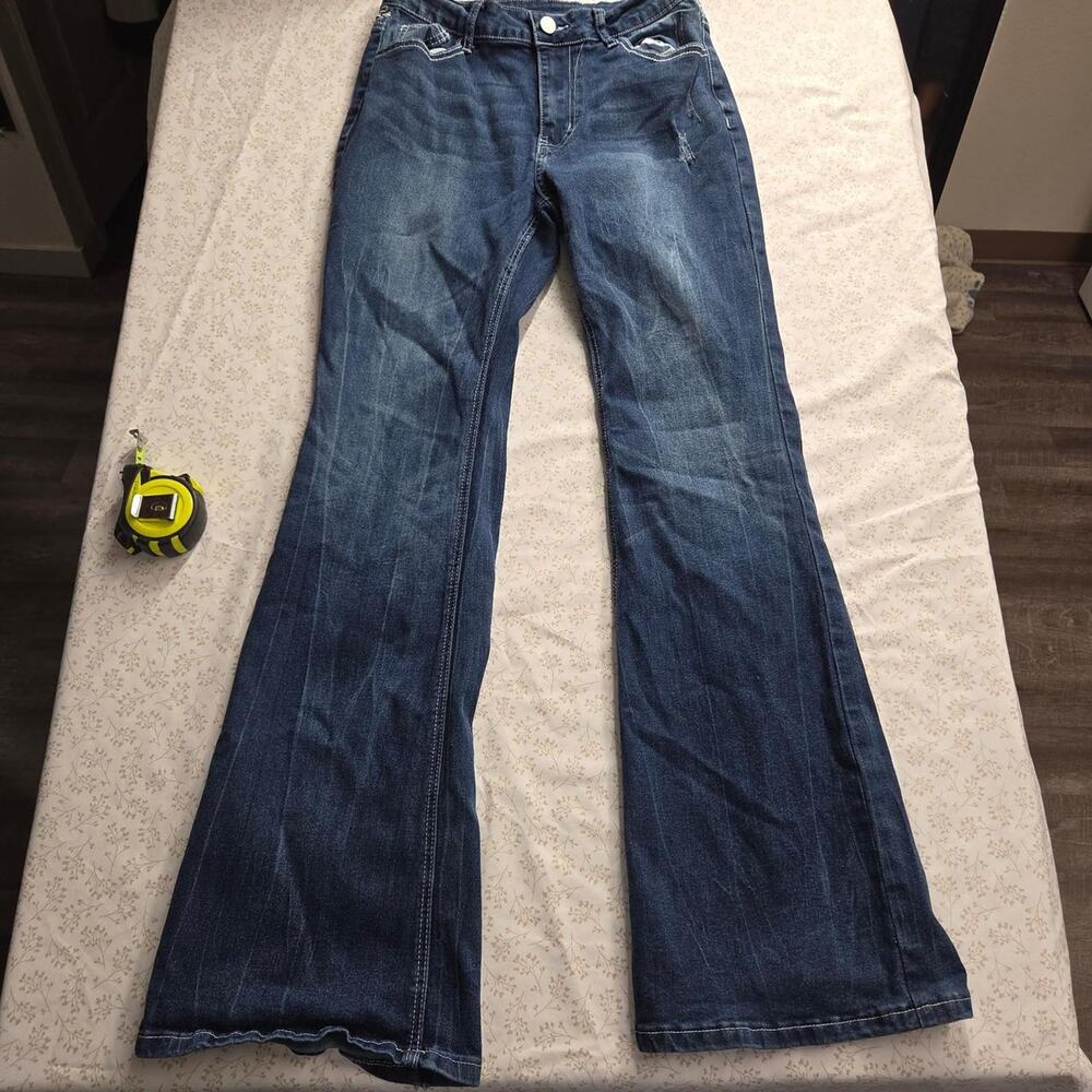 Romwe dark wash bootcut jeans